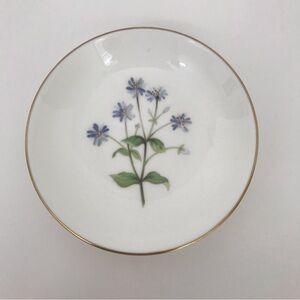 Minton “Meadow” Bone China Floral Trinket Dish 4 3/8” England Gold Trim